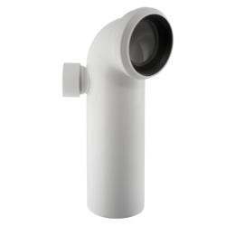 Geberit 152616111 WC-Ablaufbogen 90 Grad in PP links mit Gewindestutzen