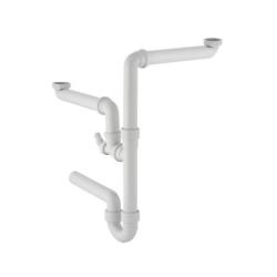 Geberit Sp�ltisch Ablauf 152.886.11.1 f�r Sp�le mit 2 Becken G 1 1/2 x 40 mm