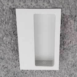 HEWI 539 97 Muschelgriff eckig 100/ 60 mm Lichtgrau Einlass 90/ 42 mm