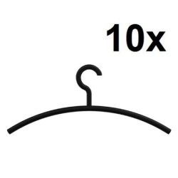 HEWI Edition Matt Kleiderb�gel 10er Set Tiefschwarz Matt 570.1B 90