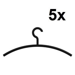 HEWI Edition Matt Kleiderb�gel 5er Set Tiefschwarz Matt 570.1B 90