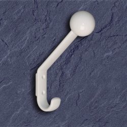HEWI Garderobenhaken 174 mm mit Kugel 477.90.080 99 Reinweiss