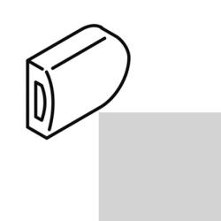 HEWI Gegenhalter 850.500 97 Lichtgrau zu Trennwand Grau
