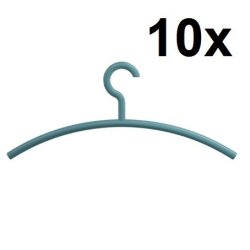 HEWI Kleiderb�gel 10er Set Aquablau Haken drehbar 570.3 55