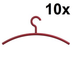 HEWI Kleiderb�gel 10er Set Rubinrot Haken drehbar 570.3 33
