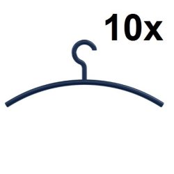 HEWI Kleiderb�gel 10er Set Stahlblau Haken drehbar 570.3 50
