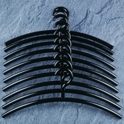 HEWI Kleiderb�gel 10er Set Tiefschwarz Haken fest 570.1 90