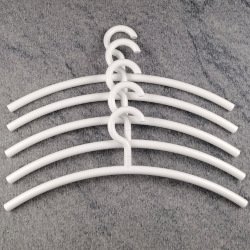HEWI Kleiderb�gel 5er Set Signalweiss Haken drehbar 570.3 98