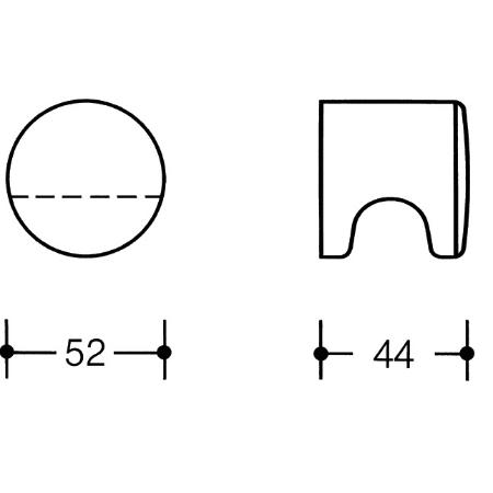 HEWI Möbelknopf Aquablau 557.50 55 Möbelgriff blau 52 x 44 mm Möbelknauf