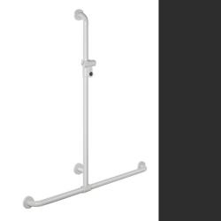 Hewi 801 Handlauf Anthrazitgrau 801.35.410 92 mit Brausehalter Grau f�r Dusche/ Wanne