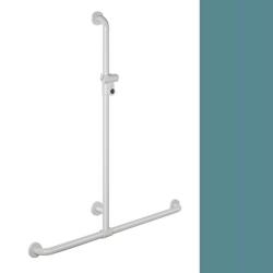 Hewi 801 Handlauf Aquablau 801.35.410 55 mit Brausehalter Blau f�r Wanne/ Dusche