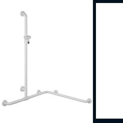 Hewi 801 Handlauf Reinweiss 801.35.320 99 mit Brausehalter Weiss f�r Wanne/ Dusche