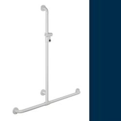 Hewi 801 Handlauf Stahlblau 801.35.410 50 mit Brausehalter Blau f�r Wanne/ Dusche