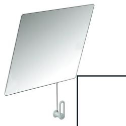 HEWI Serie 801 Kippspiegel 600 x 540 mm Reinweiss 801.01.100 99 mit Seil weiss