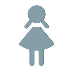 HEWI Symbol Frau Aquablau selbstklebend 801.91.020 55