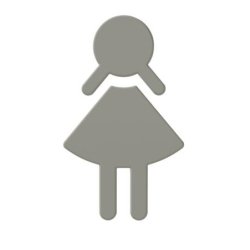 HEWI Symbol Frau Felsgrau selbstklebend 801.91.020 95