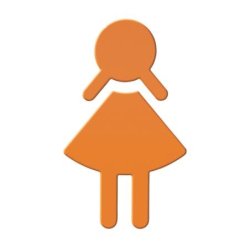 HEWI Symbol Frau Orange selbstklebend 801.91.020 24