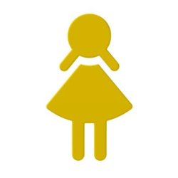 HEWI Symbol Frau Senfgelb selbstklebend 801.91.020 18