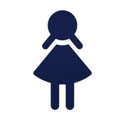 HEWI Symbol Frau Stahlblau selbstklebend 801.91.020 50