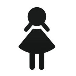 HEWI Symbol Frau Tiefschwarz 801.91.020 90