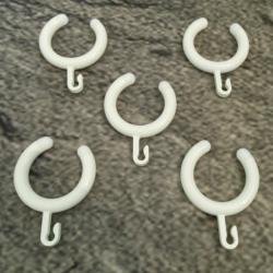 HEWI Vorhangring 5 Stck Reinweiss 801.34.E01 99 f�r Duschvorhangstange