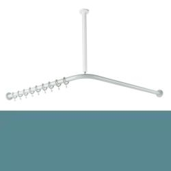 HEWI Vorhangstange L-Form Aquablau f�r Dusche 90 cm 801.34.140 55 Blau