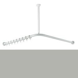 HEWI Vorhangstange L-Form Felsgrau f�r Dusche 90 cm 801.34.140 95 Grau