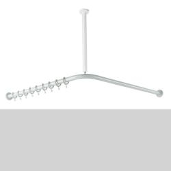 HEWI Vorhangstange L-Form Lichtgrau  f�r Dusche 150 cm 801.34.120 97 Grau