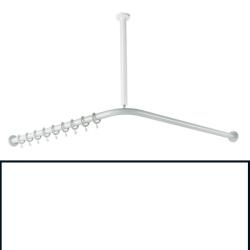 HEWI Vorhangstange L-Form Reinweiss f�r Dusche 90 cm 801.34.140 99 Weiss