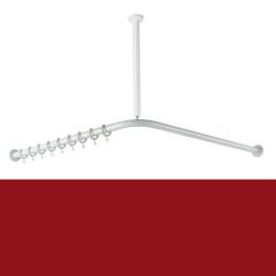 HEWI Vorhangstange L-Form Rubinrot f�r Dusche 120 cm 801.34.110 33 Rot