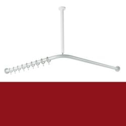HEWI Vorhangstange L-Form Rubinrot f�r Dusche 150 cm 801.34.120 33 Rot