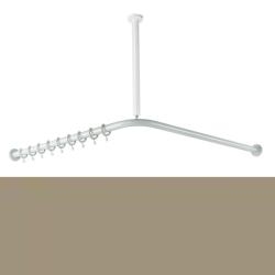 HEWI Vorhangstange L-Form Sand f�r Dusche 120 cm 801.34.110 86 Beige
