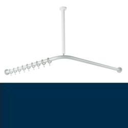 HEWI Vorhangstange L-Form Stahlblau f�r Dusche 120 cm 801.34.110 50 blau