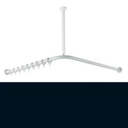 HEWI Vorhangstange L-Form Tiefschwarz f�r Dusche 120 cm 801.34.110 90 schwarz
