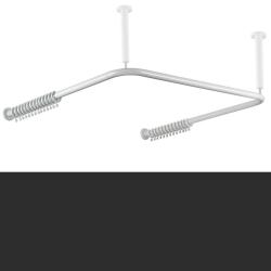 HEWI Vorhangstange U-Form Anthrazitgrau f�r Dusche 120 cm 801.34.310 92 Grau