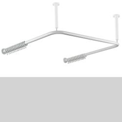 HEWI Vorhangstange U-Form Lichtgrau f�r Dusche 120 cm 801.34.310 97 Grau