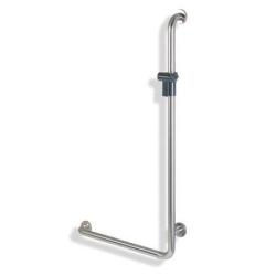 Hewi Serie 805 Winkelgriff Edelstahl/ Grau mit Brausehalter 805.33.210L-92