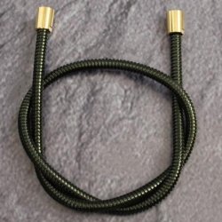 Metall Brauseschlauch Schwarz Edelmessing 160 cm Bicolor 031160 SWEM