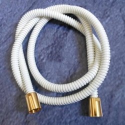 Metall-Brauseschlauch 160 cm Weiss/ Gold 1/2 Zoll Duschschlauch Brausenschlauch
