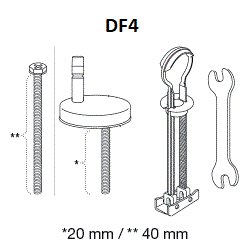 Pressalit Universal-Kippanker-Scharnier 20 mm DF4999 zu WC-Sitz Sway D2