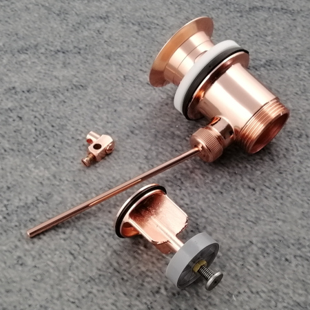 Waschtisch Ablaufgarnitur Kupfer mit Stopfen 005000 KU