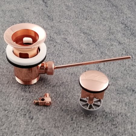 Waschtisch Ablaufgarnitur Kupfer mit Stopfen 005000 KU