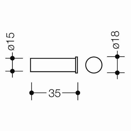 Hewi System 162 Badhaken Einzelhaken 162.90.010XA 35 mm Edelstahl matt